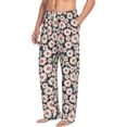 thumbnail image 2 of Uemuo Daisies Flowers Pattern Men's Wide Leg Palazzo Lounge Pants with Pockets Light Weight Loose Comfy Casual Pajama Pants-Large, 2 of 9