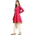 thumbnail image 2 of eloria Women's Fashion Solid Kurti with Dhoti Pants A-line shape, Fabric : Cotton, Color : Pink, Size : Medium, 2 of 7
