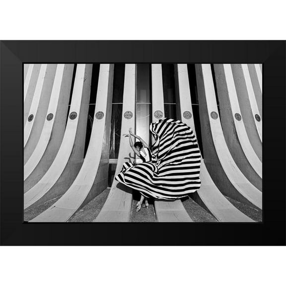 Lev Ari, Shay 14x11 Black Modern Framed Museum Art Print Titled - Striped Dancer