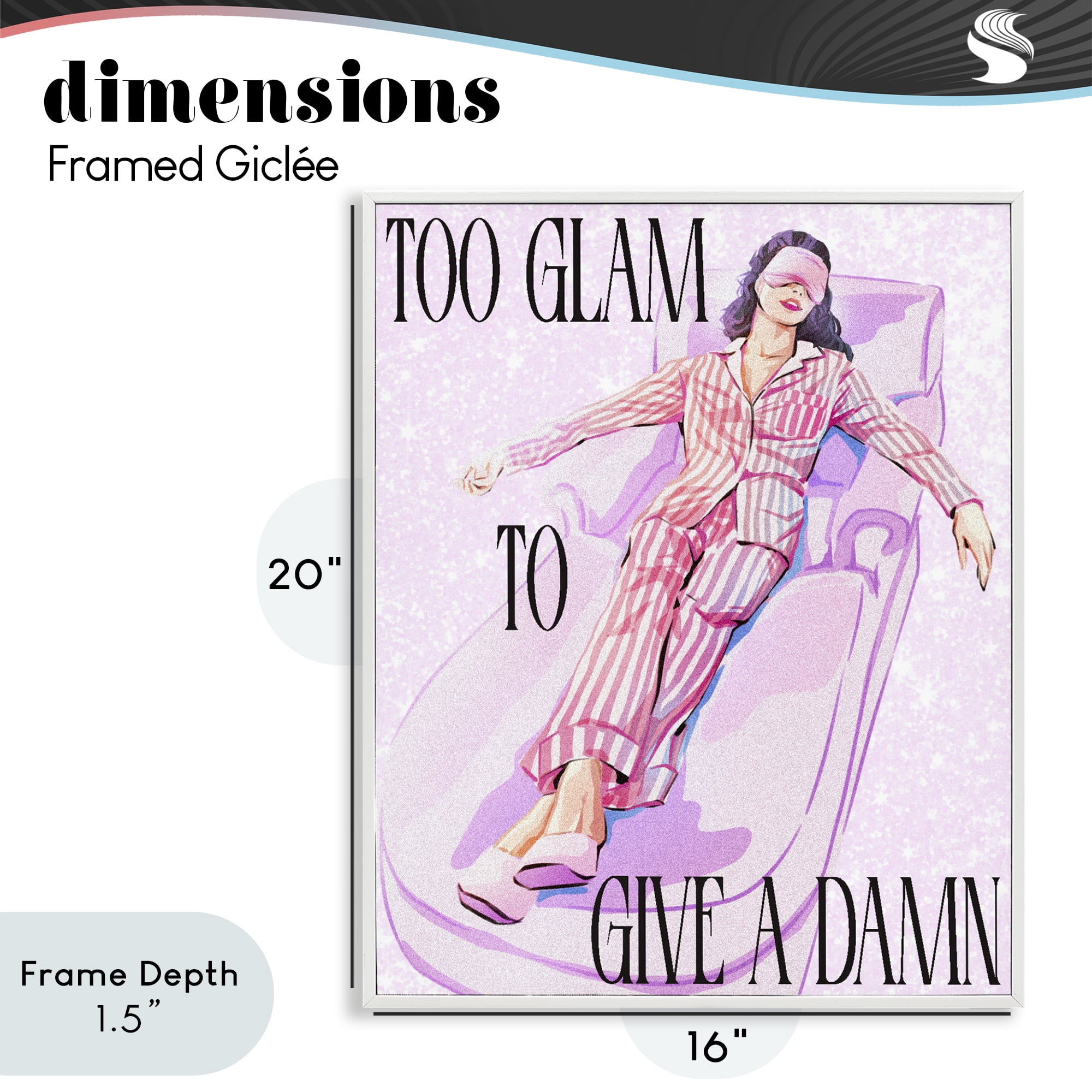 Stupell Industries To Glam To Care White Framed Giclee Art, design by Ziwei Li