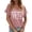 Pink, variant on Women’s Vintage 1974 Print T-Shirt, V-Neck Rolled Sleeve Loose Fit Casual Birthday Tee Pink S
