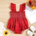 thumbnail image 2 of Newborn Baby Girl Romper Dress,Ruffled Sleeveless Bodysuit,Vintage Polka Dot Red Boho Photoshoot Outfits ,Casual Summer Jumpsuit Cotton Clothes 3-6Months, 2 of 9