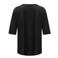 thumbnail image 4 of Womens 2026 Half Sleeve Tops Solid Color Summer Spring Tees Fashion Crewneck Blouse Loose Soft Trendy Clothing Dressy Lightweight Comfy Outfits Going Out Tops Ladies Fashion Trendy, 4 of 5