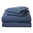 thumbnail image 4 of Great Bay Home Cotton T-Shirt Jersey Knit Flannel Sheet Set  (Twin XL, Navy), 4 of 6
