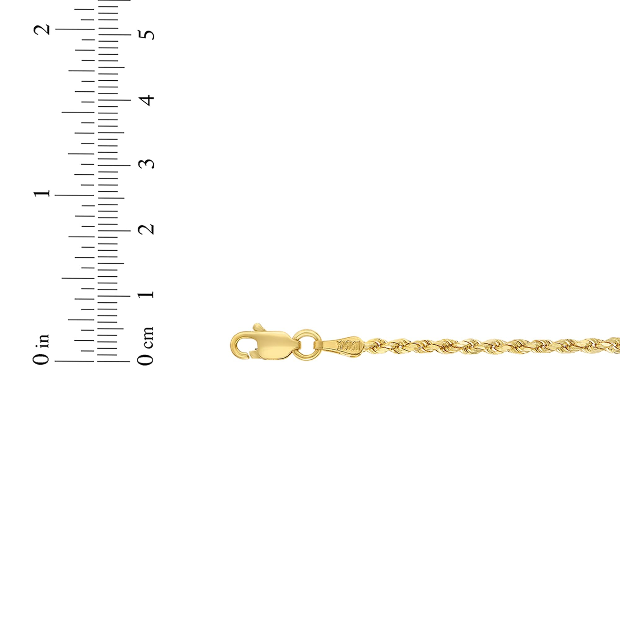 Floreo 10k Yellow Gold 5mm Diamond Cut Lite Rope Chain Necklace