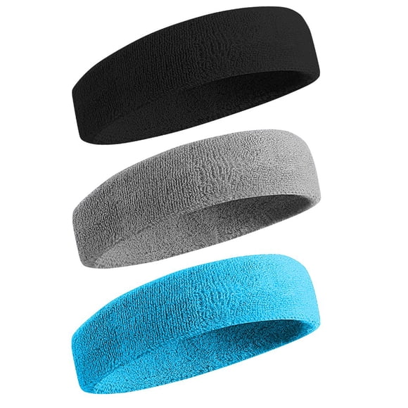 BEACE Bandas para el sudor Diadema deportiva para hombres y mujeres - Banda para el sudor de tela de rizo de algodón atlético que absorbe la humedad para tenis, baloncesto, correr, gimnasio, hacer eje