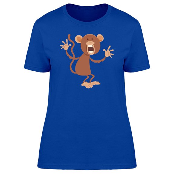Funny Happy Monkey Cartoon Tee Women's -Image by Shutterstock