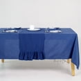 thumbnail image 4 of The Art Box Table Runner -12 x 120 Inches Blue Rectangular Solid Ruffled Table Runner Kitchen Dining Table Decor, 100% Cotton Runner for Weddings Party Banquets Decor, Fit Rectangle and Round Table, 4 of 8