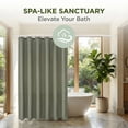 thumbnail image 5 of Unique Bargains Waffle Weave Shower Curtain with Excellent Drape Sage Green 71"W x 71"L, 5 of 6
