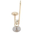 thumbnail image 2 of Miniature Trombone Replica with Gold Plated Stand and Case, Instrument Model, Musical Ornaments, 2 of 3