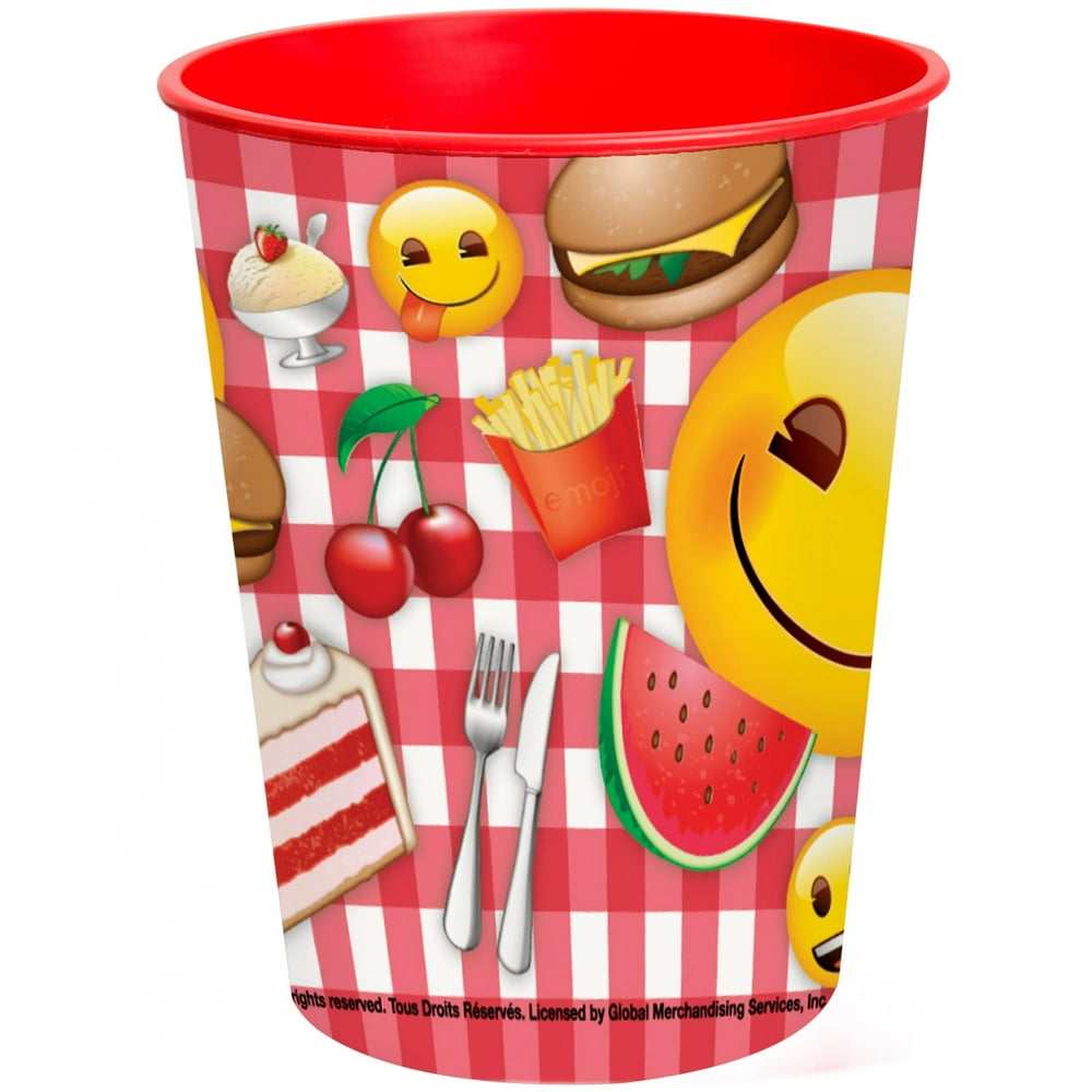 Unique Industries Picnic Food Summer Emoji Plastic Cup, 16 oz, 1ct
