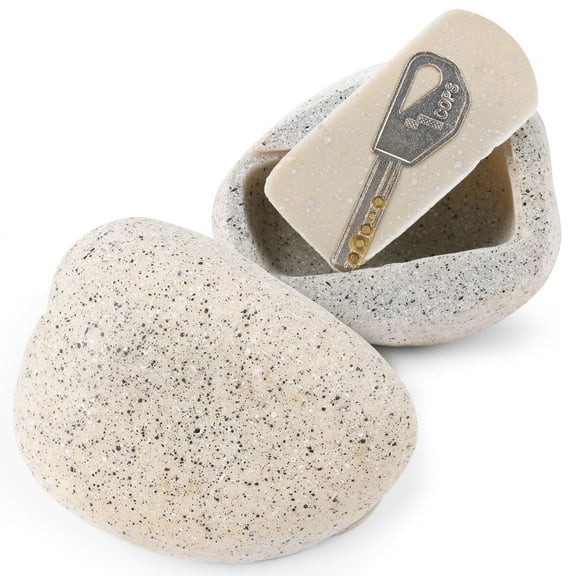 My Mealivos Fake Rock Key Hider Safe for Outdoor Garden or Yard, Large Size Fake Stone Hidden Safe - Looks Stone- Hide a Key Outside in Rock-Beige