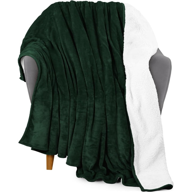 Manta Sherpa Blanket Utopia Bedding, 130 x 150 cm, color verde bosque