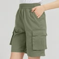 thumbnail image 3 of Cargo Shorts for Women High Rise Elastic Waist Shorts with Pockets Summer Casual Trendy Workout Shorts, 3 of 5