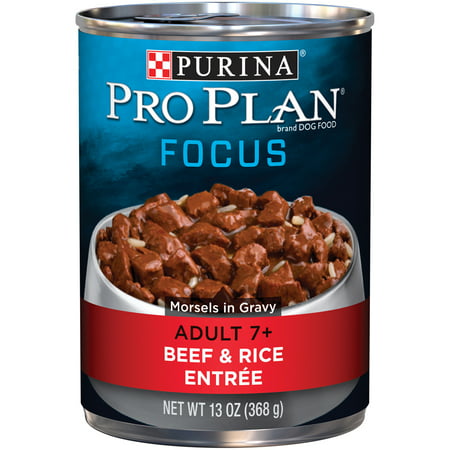 Purina Pro Plan FOCUS Beef & Rice Entree Morsels in Gravy Adult 7+ Wet Dog Food - (12) 13 oz. (Best Dog Food For Senior Dogs With Skin Allergies)