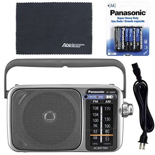 Panasonic RF-2400D/RF-2400 FM/AM con sintonizador AFC, 4 pilas AA Panasonic y paquete de inicio