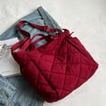 thumbnail image 6 of Women Quilted Tote Bag Puffer Hobo Handbag Lightweight Padding Shoulder Bag Nylon Padded Crossbody Purse - Wine red, 6 of 6