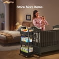 thumbnail image 3 of Organizador Rolling Cart Pipishell de 3 niveles de plástico negro, 3 of 7