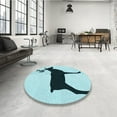 thumbnail image 3 of Ahgly Company Indoor Round Patterned Deep-Sea Green Area Rugs, 8' Round, 3 of 6