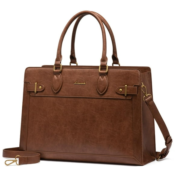 Bolsa para portátil LOVEVOOK para mujer, bolsa grande de piel sintética de 15.6 pulgadas, bolsa de t
