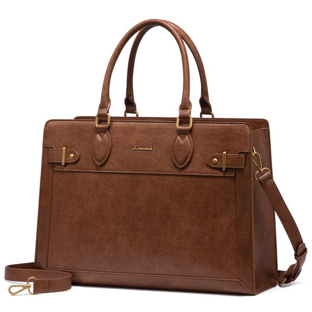 Bolsa para portátil LOVEVOOK para mujer, bolsa grande de piel sintética de 15.6 pulgadas, bolsa de t