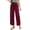 Wine, variant on KIHOUT Womens Elastic Waist Capri Pants with Pockets Solid Color Casual Loose Fit Cropped Ankle Length Trousers for Summer Spring Daily Wear
