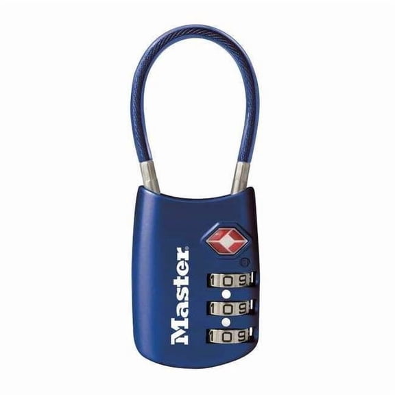 Master Lock, Mlk4688Dblu, Tsa-Accepted Cable Lock, Padlock, 1, Blue