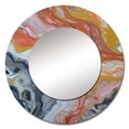 thumbnail image 2 of Designart "Aqua Symphony Peach Orange Dream" Abstract Peach Large Round Mirror - Round Mirror Wall Décor - Modern Round Printed Mirror 29" x 29" Inch, 2 of 5