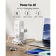 thumbnail image 5 of Regleta de alimentación de torre, con 12 tomas y estación de carga USB de 35W (2 USB-A y 2 USB-C), 1625 W/13 A, protector de sobretensiones de 1700 J, cable de extensión de enchufe plano de, 5 of 7