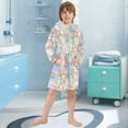 thumbnail image 5 of FORMRS Niños Bathrobe Unisex Hooded Robe Soft Plush Pajamas Sleepwear, Size 2-3T, Elegant Marble Pattern, 5 of 7