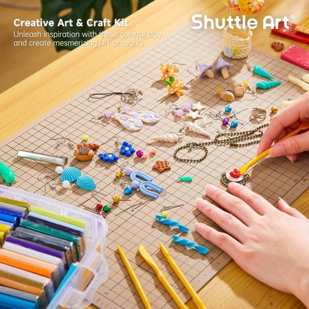 Shuttle Art オーブン粘土 ポリマークレイ 60色セット ポリマー粘土キット 粘土ツール アクセサリー 収納ケース付き オーブン焼き
