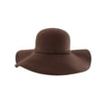 thumbnail image 3 of Brown Wide Brimmed Wool Floppy Hat, 3 of 4