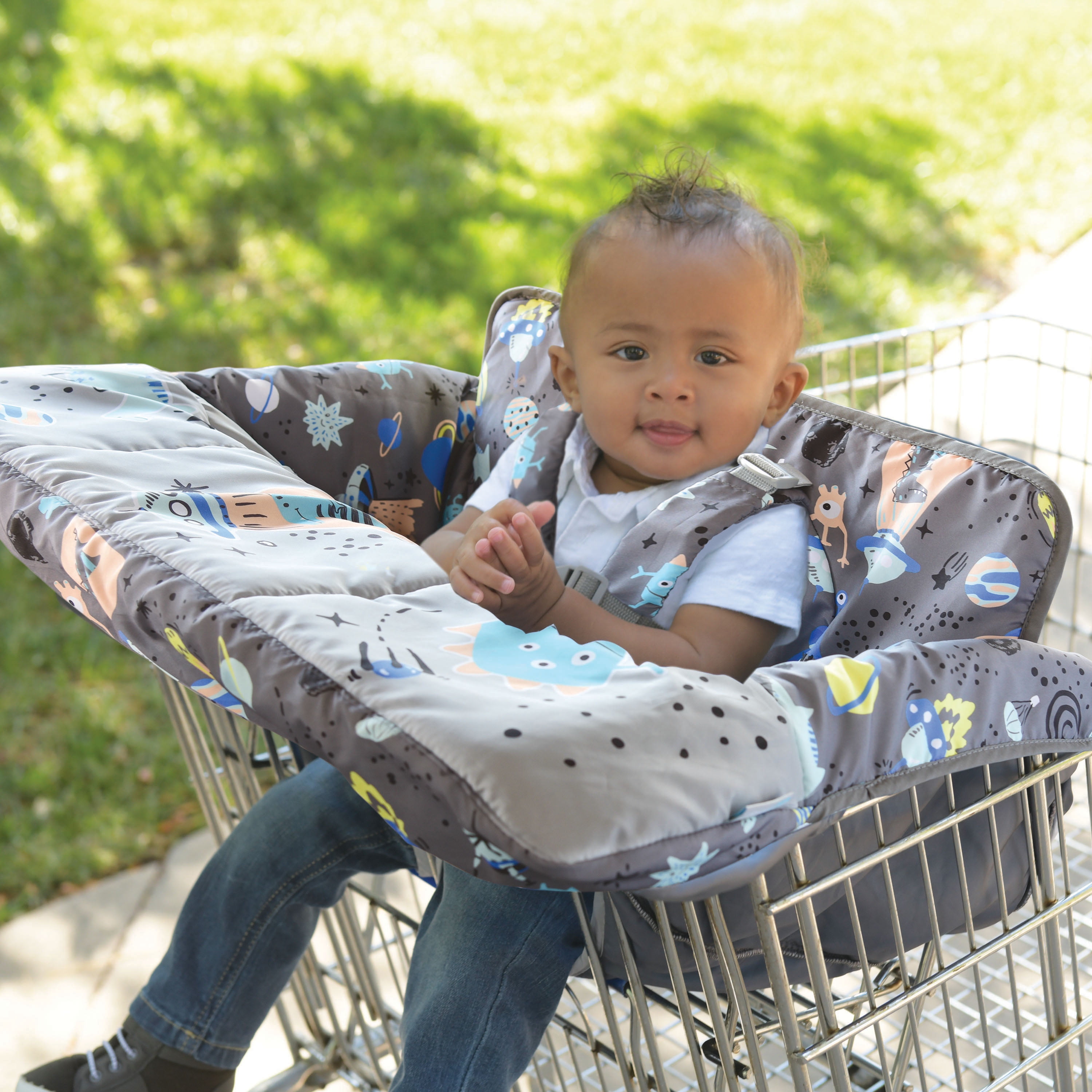 Baby Shopping Cart Covers High Chair & Cushy Cart Covers for Baby-Blue 