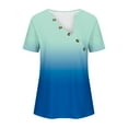 thumbnail image 3 of gbyLJF Womens V Neck Summer Tops Short Sleeve Crop Top V Neck T Shirts For Women Pack Womens Boho Tops Green 3XL, 3 of 5