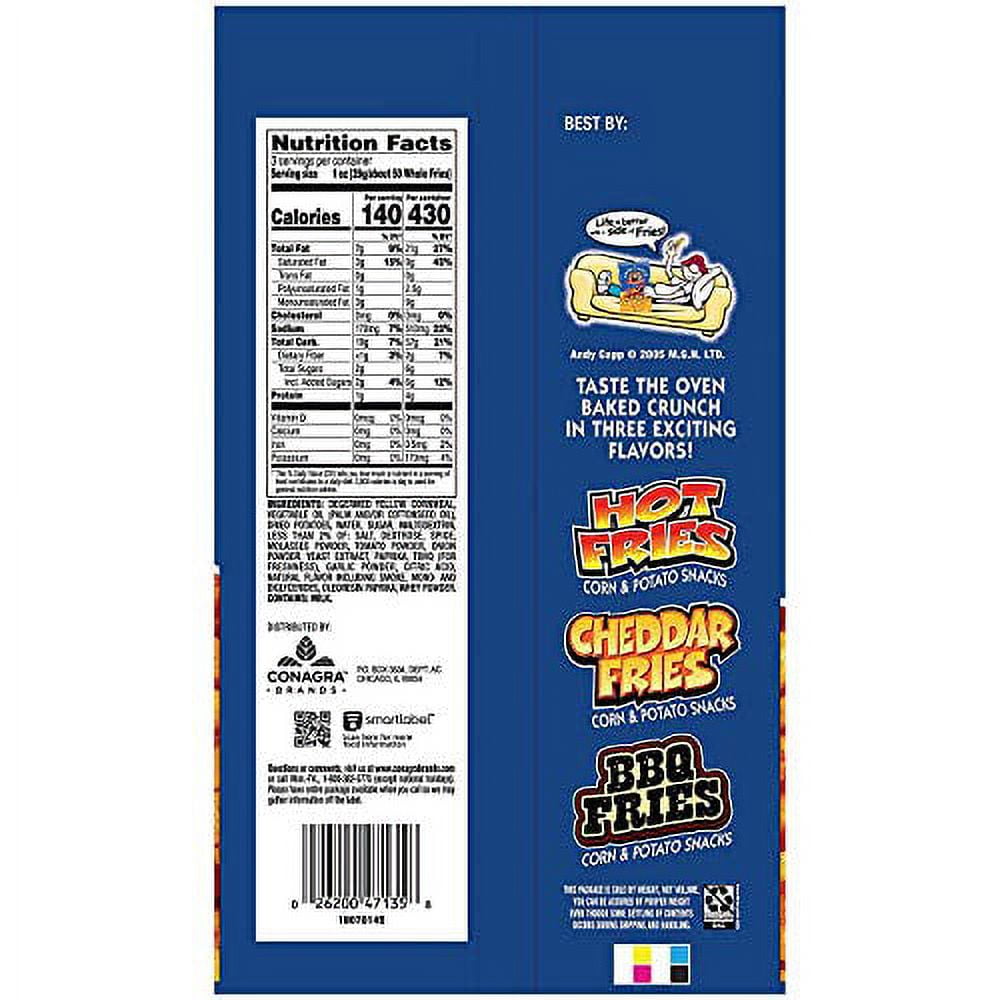 Andy Capp's Snack Fries 4 Flavor Variety Pack | 12 count, 3 oz. bags