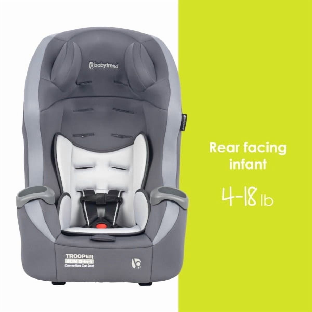 Baby Trend Trooper™ SLIM 3-in-1 Convertible Car Seat with Side Impact Protection, Dash Grey