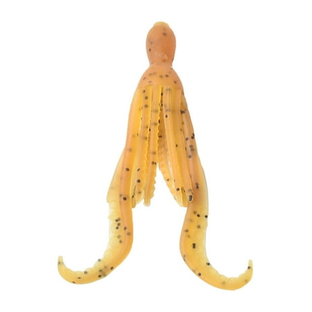 4Pcs 10Cm/4.5G Octopus Squid Bait Fluo Saltwater For Snapper Fishing Soft Lure Brown 10Cm