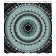 thumbnail image 3 of Ambesonne Tribal Shower Curtain, Vintage Mandala Circles, 69"Wx84"L, Blue Black, 3 of 5