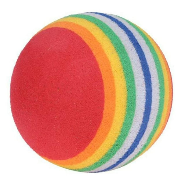 Rainbow Stripe Foam Sponge Golf Balls Swing Practice swing rainbow Trainer Aids Golf Training Tool, Red