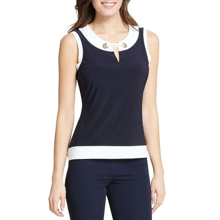 Best Sleeveless Grommet Jersey Top deal