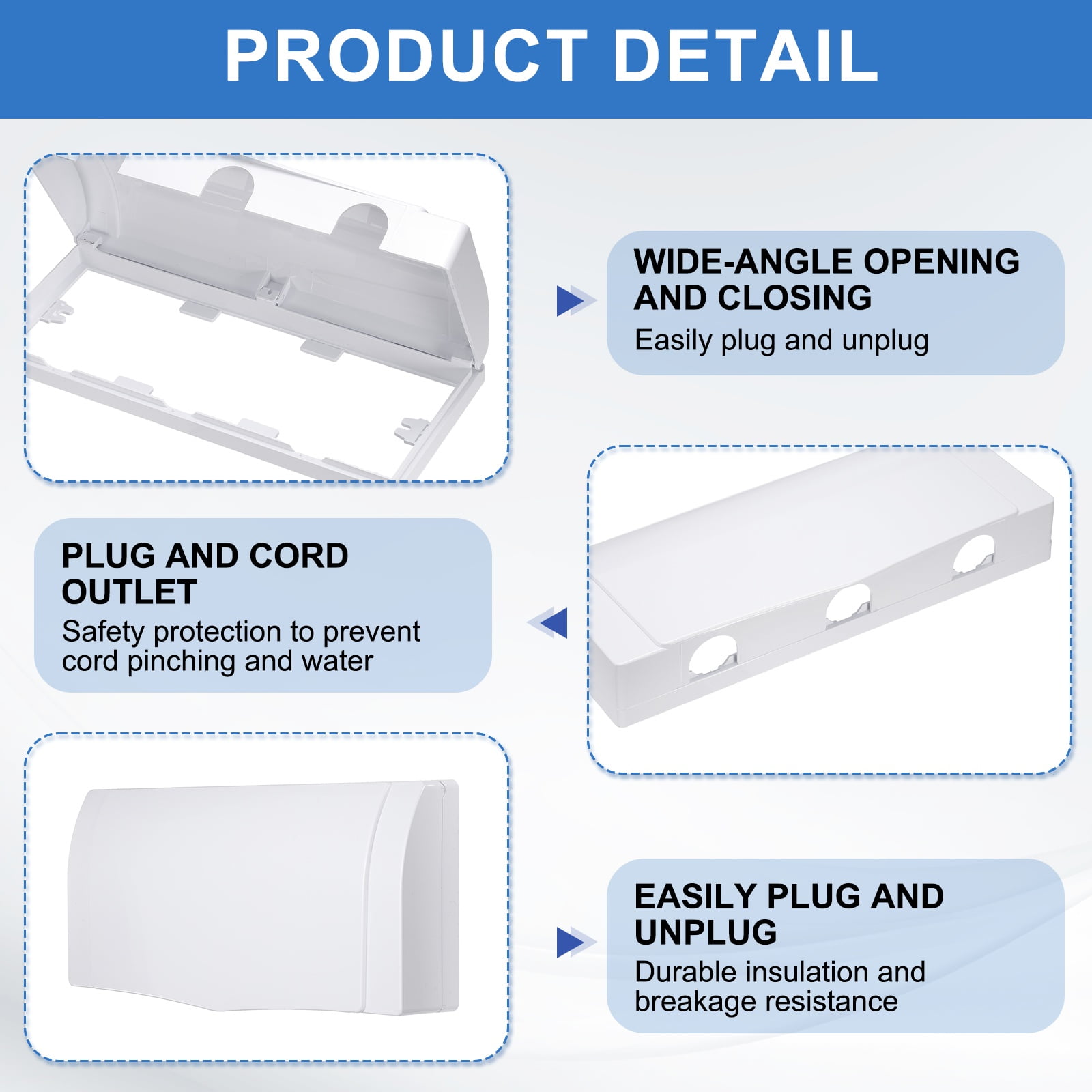 Uxcell 11.02 x 4.72 x 1.77 Inch Outlet Cover Box, White