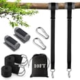 thumbnail image 1 of Kit de correas para columpio de árbol, correas colgantes extra largas de 10 pies con almohadillas, pegatinas, mosquetones, fácil de colgar cualquier columpio, correas de poliéster de alta densidad que, 1 of 1