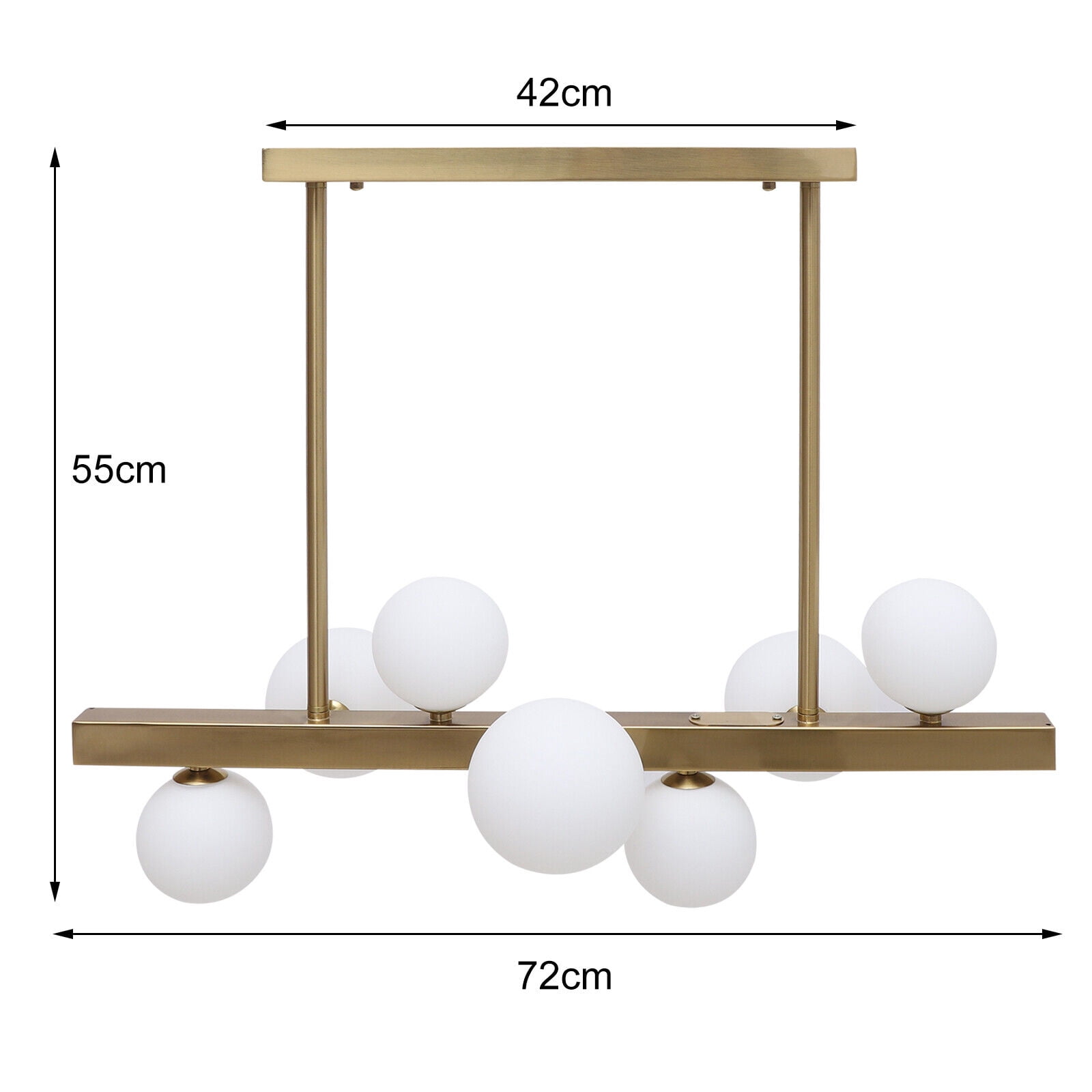 Glass Ball Bubble Chandelier 7-Light LED Pendant Lamp Ceiling Light Fixture Gold