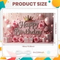 thumbnail image 2 of Pink Theme Banner Royal Crown Princess Backdrop Pink Roses Sparkling Letters Glamorous Party Backdrop for Birthday Party Girls' Birthday Indoor Decoration, 2 of 9