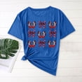 thumbnail image 2 of Camisas de Manga Corta para las Mujeres Moda Casual Impresión Cuello Redondo Suéter Tee Blusas, 2 of 5
