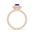 thumbnail image 2 of Angara Natural 0.65 Ct. Tanzanite with Diamond Halo Ring in 14K Rose Gold for Women (Ring Size: 11.5), 2 of 9