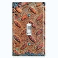thumbnail image 1 of Metal Light Switch Plate Outlet Cover Image of Crosshatch Rusted MET003, 1 of 13