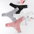 thumbnail image 1 of Charmo Culottes String en Coton pour Femmes, Garniture en Dentelle, Lot de 4, 1 of 8