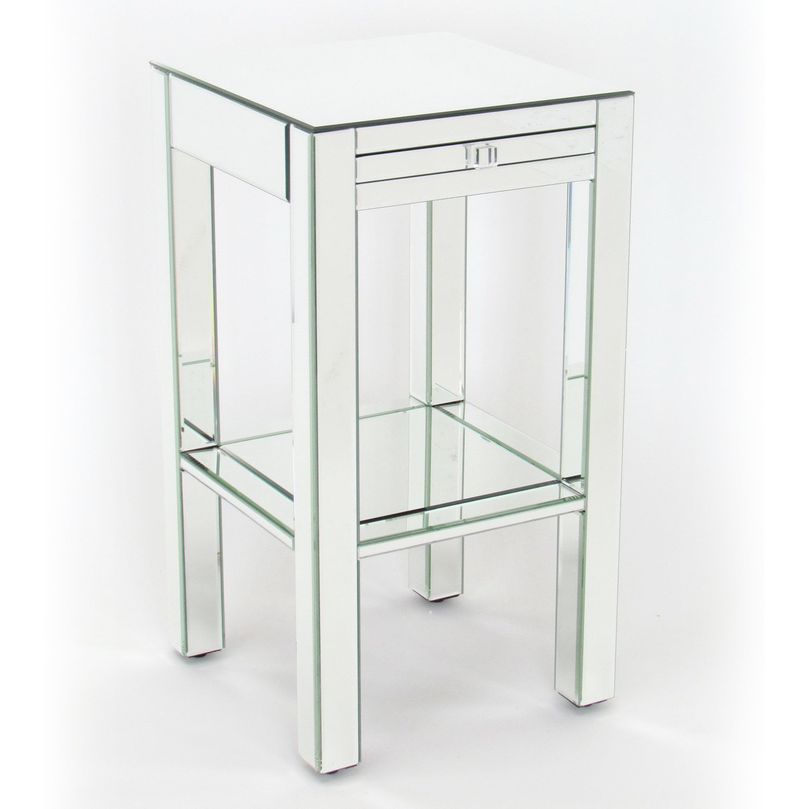 Wayborn Beveled Square Mirror Side Table