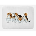 thumbnail image 1 of Beagle Bath Mat, Four Beagle Hounds Siblings Playing Foxhound I Love My Dog Breed Theme, Non-Slip Plush Mat Bathroom Kitchen Laundry Room Decor, 29.5 X 17.5 Inches, Brown White and Black, Ambesonne, 1 of 2